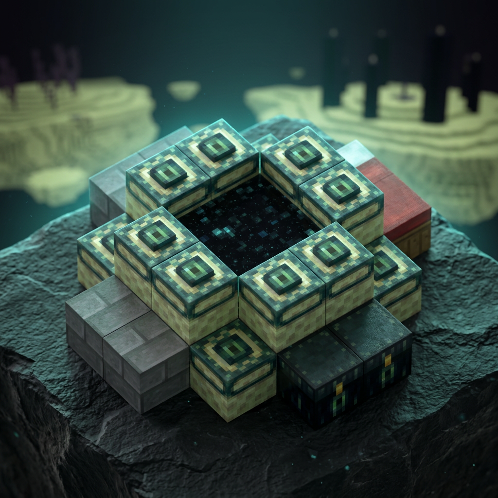 Minecraft magnet klodser - End portal - 32 stk.