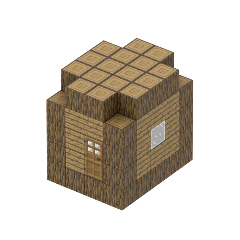 Minecraft magnet klodser - Træ hjem - 78 stk.