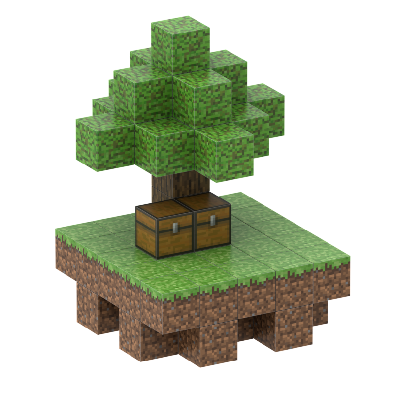 Minecraft magnet klodser - Lille skov - 64 stk.