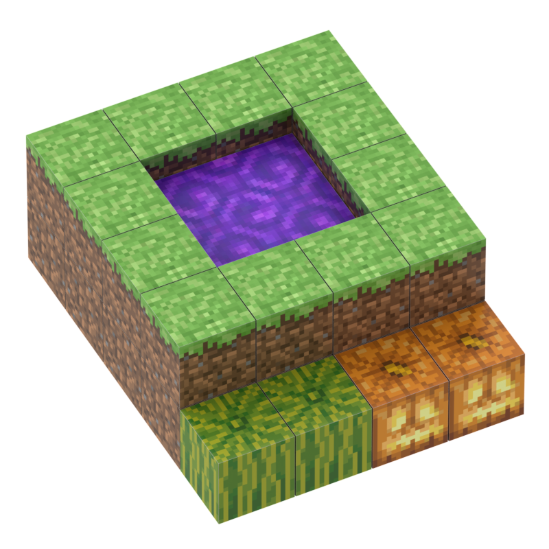 Minecraft magnet klodser - Lille portal - 32 stk.