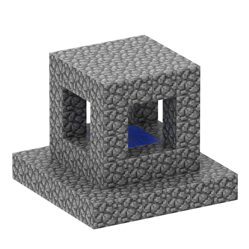 Minecraft magnet klodser - Brønd - 76 stk.