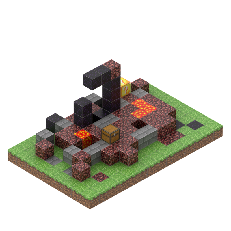 Minecraft magnet klodser - Forladt Nether Portal - 190 stk.