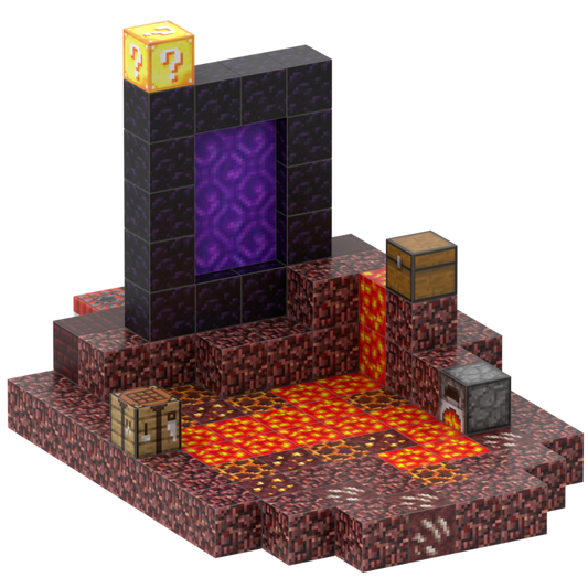Minecraft magnet klodser - Nether Verden - 128 stk.