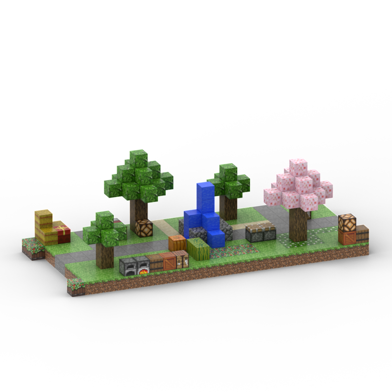 Minecraft magnet klodser - Indgangen til byen - 320 stk.