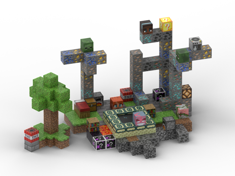 Minecraft magnet klodser - End portal mm - 186 stk.