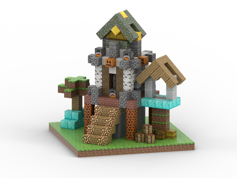 Minecraft magnet klodser - Steves Mansion - 621 stk.